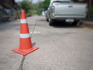 traffic cones on road