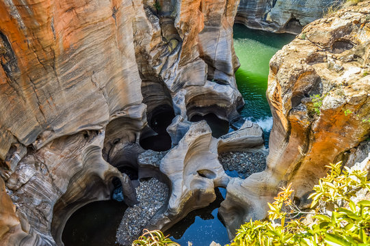 Rock formation in Bourke's Luck Potholes in Blyde canyon reserve
