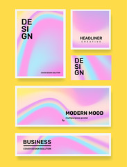 Obraz na płótnie Canvas Vector set of creative rainbow abstract different gradient illustration in frame. Business abstraction background with header.
