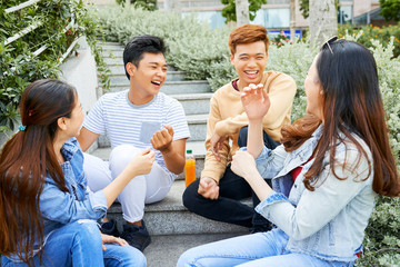 Laughing and joking people