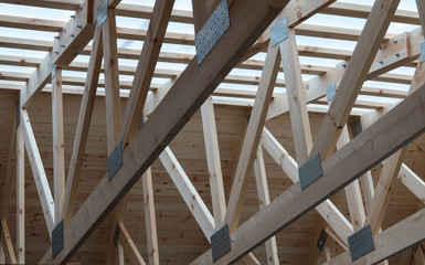 wood construction of modern building