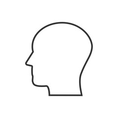 Head, people, profile icon. Vector illustration, flat design.