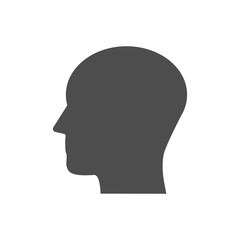 Head, people, profile icon. Vector illustration, flat design.
