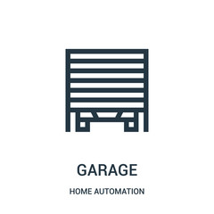 garage icon vector from home automation collection. Thin line garage outline icon vector illustration. Linear symbol.
