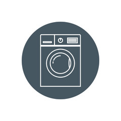 Washing machine icon. Vector illustration, flat design.