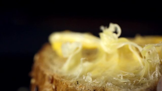 Breakfast bread with cheese on the kitchen table