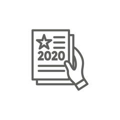 Voting 2020 Icon with Vote, Government, & Patriotic Symbolism and Colors