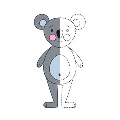Simple educational game for kids. Illustration of funny koala for coloring book