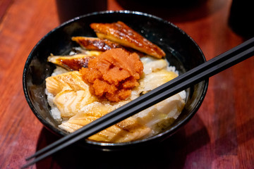 Japan special raw fish rice bowl
