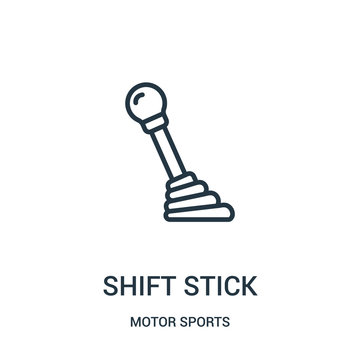 shift stick icon vector from motor sports collection. Thin line shift stick outline icon vector illustration. Linear symbol.