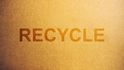 Paper cardboard texture with recycle word like weted with water background