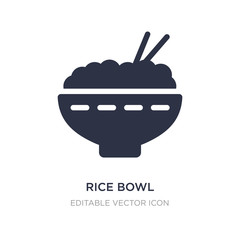 rice bowl icon on white background. Simple element illustration from Food concept.