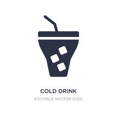 cold drink icon on white background. Simple element illustration from Food concept.