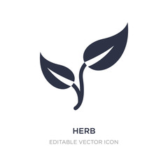 herb icon on white background. Simple element illustration from Food concept.