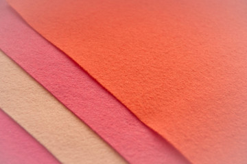 Felt fabric sheets.Pieces of coloured felt in different colours.  Felt craft abstract handicraft background for handmade and creative.