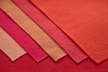 Felt fabric sheets.Pieces of coloured felt in different colours.  Felt craft abstract handicraft background for handmade and creative.