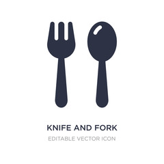 knife and fork icon on white background. Simple element illustration from Food concept.