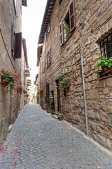 Street of the city Orvieto, Italy, Umbria. 