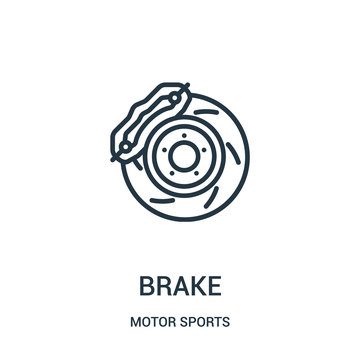 brake icon vector from motor sports collection. Thin line brake outline icon vector illustration. Linear symbol.