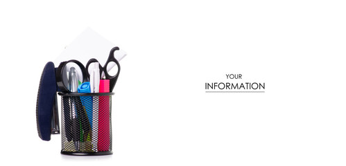 Stationery set in stand pattern on a white background. Isolation