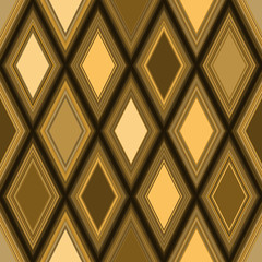 Seamless geometric pattern wiith golden  rhombuses