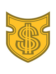 wappen dollar schild symbol zeichen geld reich millionär reichtum sparen währung verdienen finanzstark stinkreich profit logo design gangster rapper