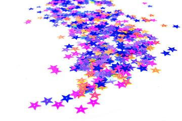 star confetti isolate on white background scattering
