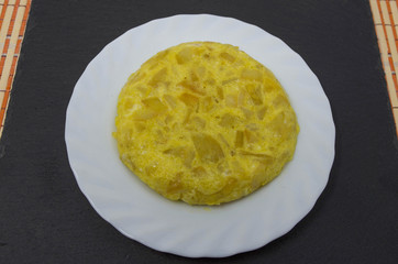  Typical Spanish dish, potato omelette. Site to write text and edit