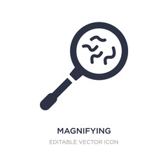 magnifying glass with worms icon on white background. Simple element illustration from General concept.
