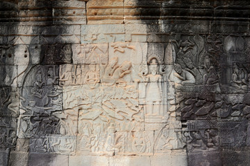 Angkor Wat Wall and Sculpture Texture