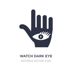 watch dark eye icon on white background. Simple element illustration from Guestures concept.
