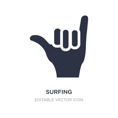 surfing icon on white background. Simple element illustration from Guestures concept.