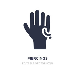 piercings icon on white background. Simple element illustration from Guestures concept.