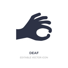 deaf icon on white background. Simple element illustration from Guestures concept.