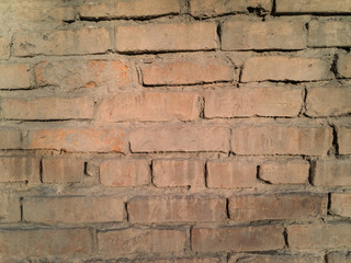 Old damaged brick wall