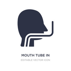 mouth tube in bald male head icon on white background. Simple element illustration from Medical concept.