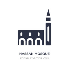 hassan mosque icon on white background. Simple element illustration from Monuments concept.