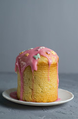 cake with icing on a plate