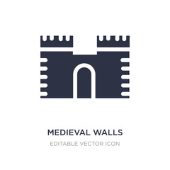 medieval walls in avila icon on white background. Simple element illustration from Monuments concept.