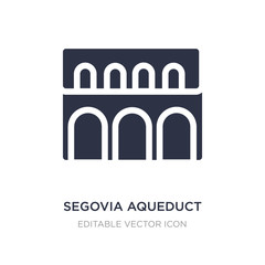 segovia aqueduct icon on white background. Simple element illustration from Monuments concept.