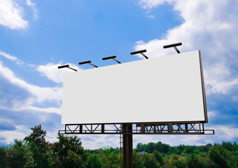3D rendering of blank billboard (empty advertisement) isolated on white background - mock up template