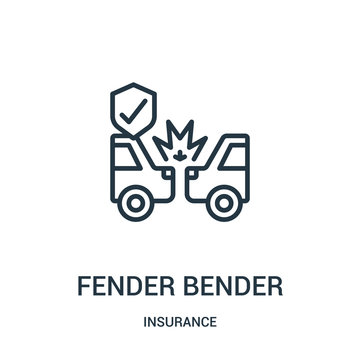 Fender Bender Icon Vector From Insurance Collection. Thin Line Fender Bender Outline Icon Vector Illustration. Linear Symbol.