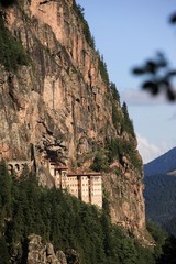Fototapeta na wymiar Sumela Monastery behind the tree Place: Trabzon, Turkey