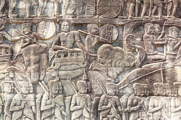 Angkor Wat Wall and Sculpture Texture
