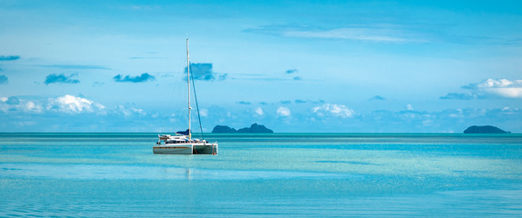 Sailing boat in the tropical islands of the Andaman sea