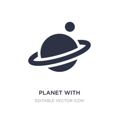 planet with satellite icon on white background. Simple element illustration from Nature concept.