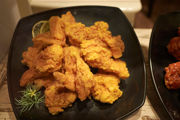 Fried chicken in a plate
