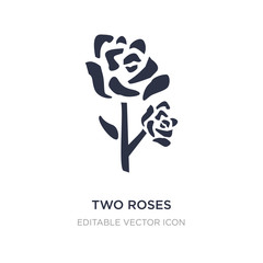 two roses icon on white background. Simple element illustration from Nature concept.