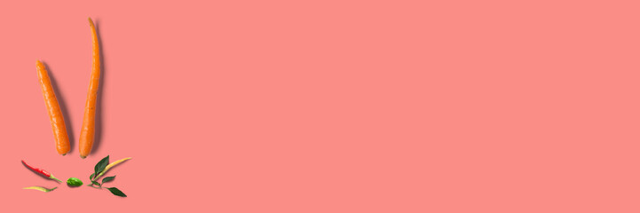 Hase aus Gemüse / Banner / Frohe Ostern / Textfreiraum 