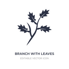 branch with leaves icon on white background. Simple element illustration from Nature concept.